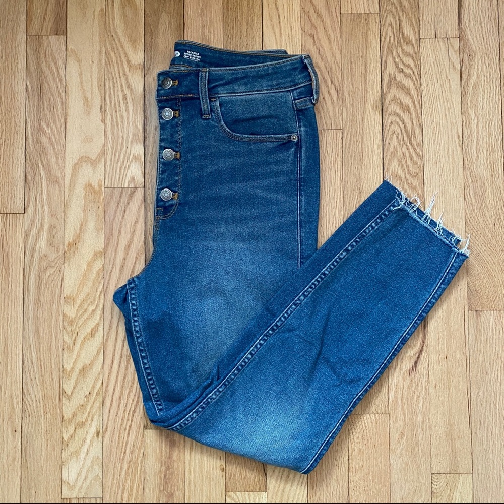 Old Navy Rockstar Super Skinny 360 Sketch Jeans - Button Fly - Size 12